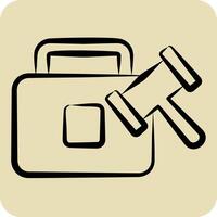 Icon Case. related to Justice symbol. hand drawn style. simple design editable vector