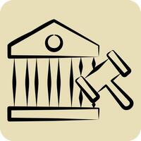 Icon Court. related to Justice symbol. hand drawn style. simple design editable vector