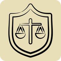 Icon Justice. related to Justice symbol. hand drawn style. simple design editable vector