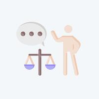 Icon Lawyer. related to Justice symbol. flat style. simple design editable vector