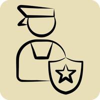 Icon Authority. related to Justice symbol. hand drawn style. simple design editable vector