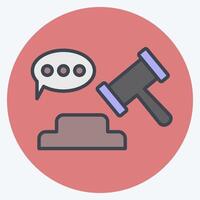 Icon Verdict. related to Justice symbol. color mate style. simple design editable vector