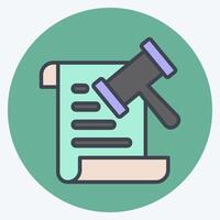 Icon Law. related to Justice symbol. color mate style. simple design editable vector