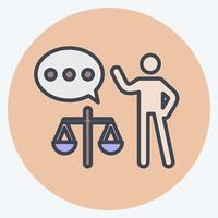Icon Lawyer. related to Justice symbol. color mate style. simple design editable vector