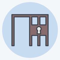 Icon Jail. related to Justice symbol. color mate style. simple design editable vector