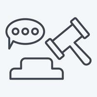 Icon Verdict. related to Justice symbol. line style. simple design editable vector