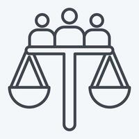 Icon Judgment. related to Justice symbol. line style. simple design editable 1 vector
