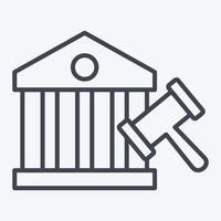 Icon Court. related to Justice symbol. line style. simple design editable vector