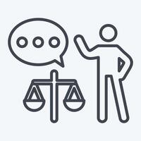 Icon Lawyer. related to Justice symbol. line style. simple design editable vector