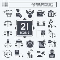 Icon Set Justice. related to Education symbol. glyph style. simple design editable vector