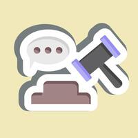 Sticker Verdict. related to Justice symbol. simple design editable vector