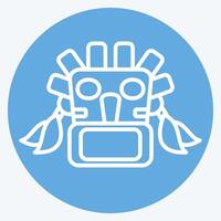Icon Mask. related to Native American symbol. blue eyes style. design editable vector