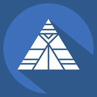 Icon Tent. related to Native American symbol. long shadow style. design editable vector