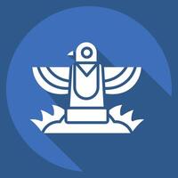 Icon Totem. related to Native American symbol. long shadow style. design editable vector