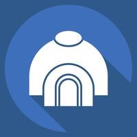 Icon Hut. related to Native American symbol. long shadow style. design editable vector
