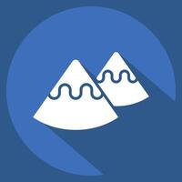 Icon Mountain. related to Native American symbol. long shadow style. design editable vector