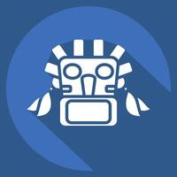 Icon Mask. related to Native American symbol. long shadow style. design editable vector