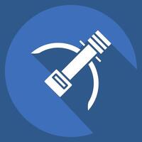 Icon Crossbow. related to Native American symbol. long shadow style. design editable vector