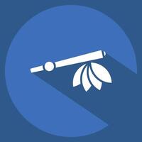 Icon Calumet. related to Native American symbol. long shadow style. design editable vector