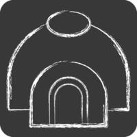 Icon Hut. related to Native American symbol. chalk Style. design editable vector