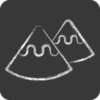 Icon Mountain. related to Native American symbol. chalk Style. design editable vector