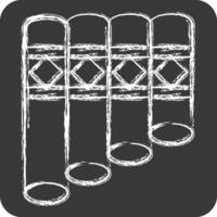 Icon Panpipe. related to Native American symbol. chalk Style. design editable vector