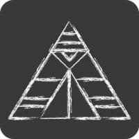 Icon Tent. related to Native American symbol. chalk Style. design editable vector