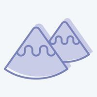 Icon Mountain. related to Native American symbol. two tone style. design editable vector