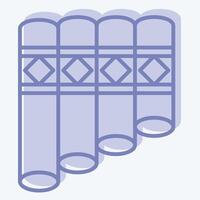Icon Panpipe. related to Native American symbol. two tone style. design editable vector