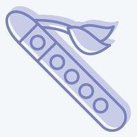 Icon Flute. related to Native American symbol. two tone style. design editable vector