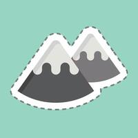 Sticker line cut Mountain. related to Native American symbol. design editable vector