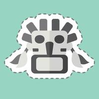 Sticker line cut Mask. related to Native American symbol. design editable vector