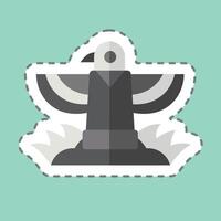 Sticker line cut Totem. related to Native American symbol. design editable vector