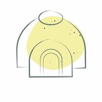 Icon Hut. related to Native American symbol. Color Spot Style. design editable vector