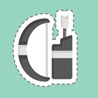 Sticker line cut Arrow and Bow. related to Native American symbol. design editable vector
