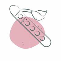 Icon Flute. related to Native American symbol. Color Spot Style. design editable vector