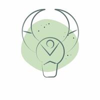 Icon Bull Skull. related to Native American symbol. Color Spot Style. design editable vector