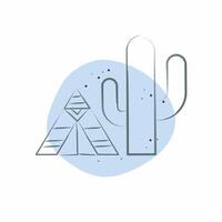 Icon Cactus. related to Native American symbol. Color Spot Style. design editable vector