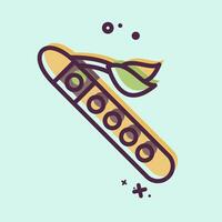 Icon Flute. related to Native American symbol. MBE style. design editable vector