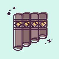 Icon Panpipe. related to Native American symbol. MBE style. design editable vector