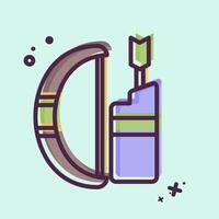 Icon Arrow and Bow. related to Native American symbol. MBE style. design editable vector