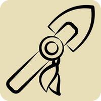 Icon Spear. related to Native American symbol. hand drawn style. design editable vector