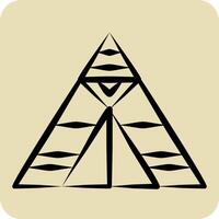 Icon Tent. related to Native American symbol. hand drawn style. design editable vector