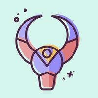 Icon Bull Skull. related to Native American symbol. MBE style. design editable vector