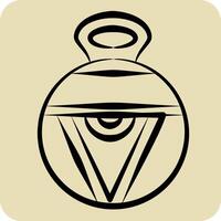 Icon Vase. related to Native American symbol. hand drawn style. design editable vector