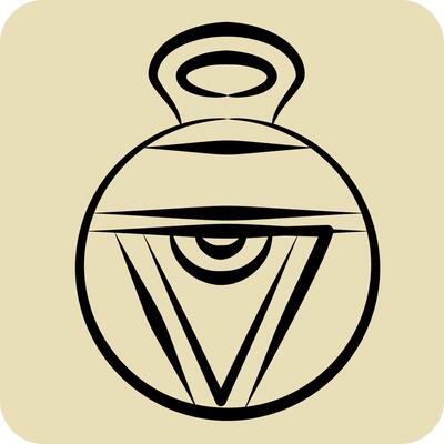 Icon Vase. related to Native American symbol. hand drawn style. design editable