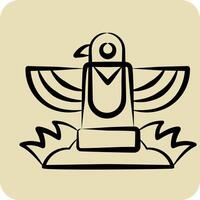 Icon Totem. related to Native American symbol. hand drawn style. design editable vector