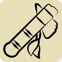 Icon Toma Hawk. related to Native American symbol. hand drawn style. design editable vector