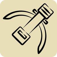 Icon Crossbow. related to Native American symbol. hand drawn style. design editable vector