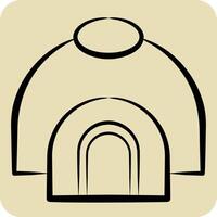 Icon Hut. related to Native American symbol. hand drawn style. design editable vector